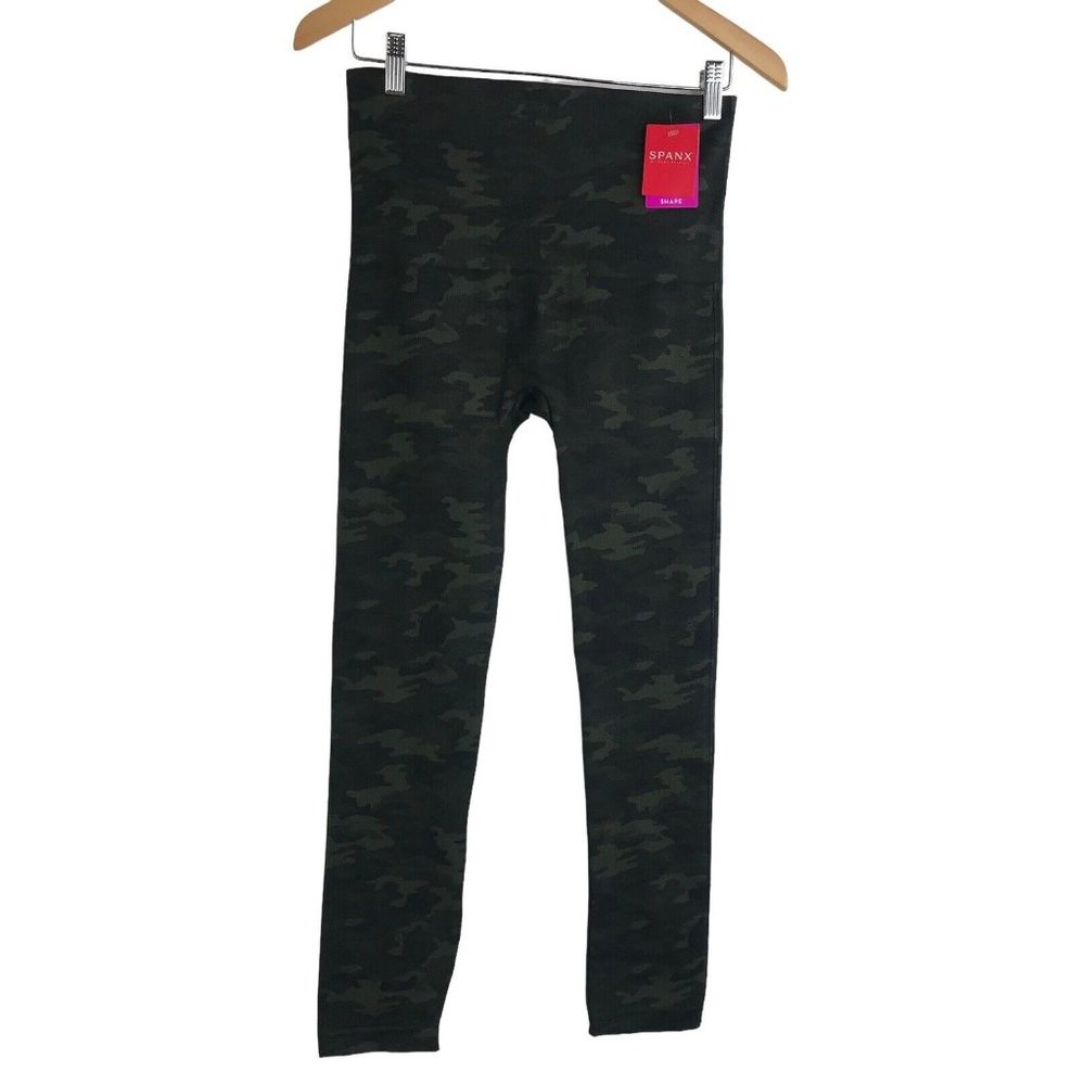 Spanx Look At Me‎ Now Seamless Leggings Black Camo Print Size 1X - NWT